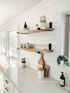 the kitchen counter is clean and ready for us to use