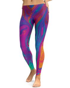 With these abstract Colorful Splash patterned Leggings, you will have an abundance of colors. You can wear these to the gym, festivals or out and about. Go crazy and start combining these leggings with anything and everything. 100 Squats, Purple Leggings, Patterned Leggings, Go Crazy, Soft Leggings, Squat Proof, Out And About, Going Crazy, The Gym