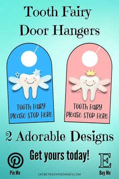 two tooth fairy door hangers are shown