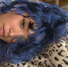 Ultramarine Blue Hair, Light Blue Hair Curly, Blue Hair Inspo Short