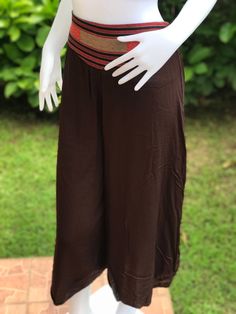 "Soft Wide Leg Style Lady Pants with elastic waistband. Cotton/Rayon Blend Measurement: Waist: 28\" - 34\" (Max. stretch) Hip: up to 42\" Length: 37\" Inseam: 26\"♥ PAYMENT We accept payments via PayPal only. ♥ Shipping : - All items will be shipped within 1 business day after received payment. We ship items via DHL Express. ♥ Delivery Time : USA only 2 business days Canada: 2- 3 business days France: 2- 3 business days Germany 2- 3 business days North America: 2- 3 business days Europe: 2- 3 bu Lady Pants, Womens Pants, Dhl Express, North America, Maxi Skirt, Thailand, Wide Leg, Pants For Women, Elastic