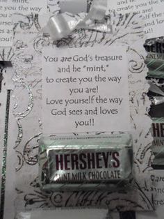 hershey's mini chocolate bar with message