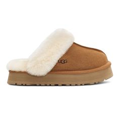 UGG Women's Disquette Chestnut - 9001773 - Tip Top Shoes of New York Cute Uggs, Disco Style, Dr Shoes, Preppy Shoes, Suede Slippers, روتين العناية بالبشرة, Ugg Slippers, Platform Slippers, Swag Shoes