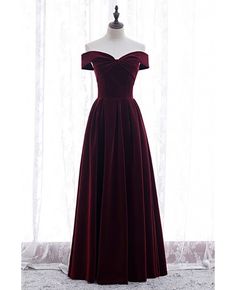 Buy velvet formal long elegant party dress off shoulder at affordable price online. Free shipping and pro custom service since 2009. Maxi Formal Dress, Velvet Bridesmaid, Sweep Train Prom Dress, Velvet Party Dress, Prom Dresses With Pockets, Cheap Bridesmaid, Velvet Maxi, Elegant Party Dresses, Lace Prom Dress