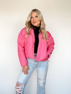 pink Cute Warm Pink Outerwear, Trendy Pink Puffer Jacket With Pockets, Pink Sherpa Jacket, Pink Fleece-lined Outerwear For Fall, Pink Fleece-lined Outerwear For Spring, Stylish Jackets, Fall Weather, Jacket Design, Modern Life