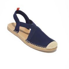 Seafarer Slingback: Womens Dark Navy – Sea Star Beachwear Casual Open Toe Sport Sandals With Woven Sole, Casual Sport Sandals With Woven Sole, Casual Canvas Sandals With Woven Sole, Slip-on Slingback Sandals With Rubber Sole, Casual Slingback Sandals With Woven Sole For Summer, Casual Sport Sandals With Woven Sole For Spring, Casual Beach Slingback Sandals With Cushioned Footbed, Casual Slingback Sandals With Removable Insole For Beach, Casual Slingback Sandals With Cushioned Footbed For Beach