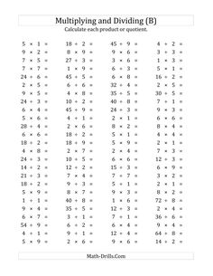 the printable worksheet for multiplying and dividing with numbers on it