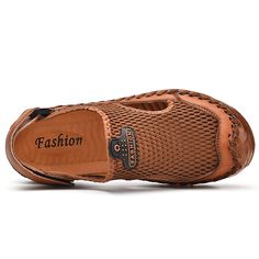 Closure Type: Velcro Color: Black,Brown Feature: Soft,Slip Resistant Size: US 10.5,US 8,US 9,US 10,US 11,US 7.5,US 8.5,US 6.5 Shoes Type: Hand Made Sandals Toe Type: Closed Toe Upper Material: Mesh Outsole Material: Rubber Brown Round Toe Slip-ons For Summer, Brown Closed Toe Slip-ons With Textured Sole, Brown Closed Toe Slip-ons With Stitched Sole, Brown Leather Shoes With Rubber Sole For Summer, Brown Leather Closed-toe Shoes For Summer, Brown Casual Slip-ons For Summer, Comfortable Brown Leather Summer Shoes, Comfortable Brown Slip-ons For Summer, Brown Closed Toe Slip-ons With Rubber Sole