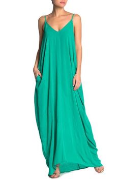 Love Stitch | Gauze Maxi Dress | HauteLook Summer Lounge Wear, Gauze Maxi Dress, Teal And Green, Towel Dress, Spaghetti Strap Maxi Dress, Gauze Dress, Green Maxi, Love Stitch, Gauze Fabric