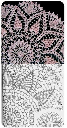 two pictures with different designs on them, one is pink and the other is black