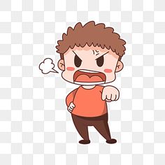 a man with an angry expression on his face, cartoon character png and psd