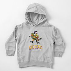 Soft and durable 60% cotton, 40% polyester fleece Toddler hoodie with front or back print. Available in a range of colors. Suitable for girls and boys. Mighty Ducks T-ShirtDucks Jersey T-Shirt_by geekingoutfitters_ (1) Hooded Sweatshirt With Graphic Print For Fans, Throwback Hoodie With Graphic Print, Throwback Graphic Print Hoodie, Cotton Hoodie With Graphic Print For Fans, Cotton Graphic Print Hoodie Fan Apparel, Fan Apparel Fleece Hoodie With Graphic Print, Winter Fan Apparel Hoodie With Screen Print, Winter Hoodie For Fans, Mighty Ducks Logo