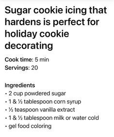 the recipe for sugar cookie icing that hardens is perfect for holiday cookie decorating