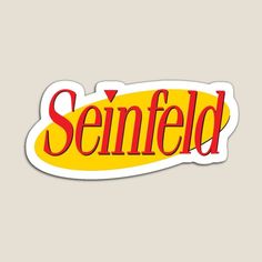 a sticker with the word seiffed on it in red and yellow lettering