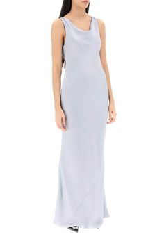 This lustrous satin gown from Norma Kamali is shaped to a figure-skimming silhouette and features a bias cut with an elegant cowl neckline at front and back. Lined interior. The model is 177 cm tall and wears a size XS. Composition: 100%PL Satin Gown, Innovative Fashion, Norma Kamali, Cowl Neckline, Short Leggings, Knitwear Cardigan, Primavera Estate, Day Dresses, Jacket Dress