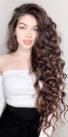 IF you want to buy Hair extensions & hair accessoriesVisit my Websitepreetys.com Coffee Brown Hair, Curly Human Hair Extensions, Brown Hair Shades, Curls For Long Hair, Colored Curly Hair, Fantasy Hair, Long Wavy Hair, Trending Hairstyles, Beautiful Long Hair