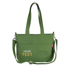 Font Style: Trad, Thread Colour: Gold Bag With Embroidery, Colour Gray, Interior Colors, Embroidered Canvas, Embroidery Bags, Bespoke Gifts, Colour Yellow, Unique Bags, Personalized Embroidered