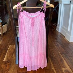 Saltwater Luxe Size Small Sundress. Nwt Strap Length Is Adjustable With Ties. Front Gather Is Also Adjustable. White Sundress, Cute Pink, Sundress, Pink White, Aesthetic Clothes, Mini Dress, Womens Dresses, White, Dresses