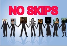 the silhouettes of people holding hands with no skips on them