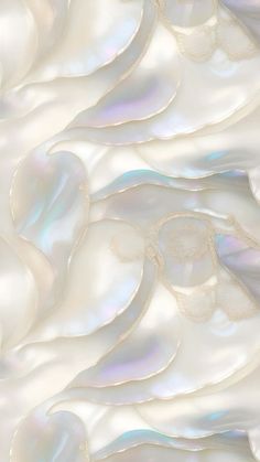 an abstract white background with wavy lines and bubbles in the middle, as well as some light colored material