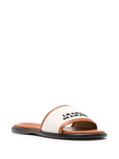 ECCG ISABEL MARANT VIKEE Leather Slide Sandals, Leather Cap, Comfortable Flats, Unique Logo, Leather Slides, Beach Tote Bags, Embroidery Details, Small Leather Goods, Leather Jewelry