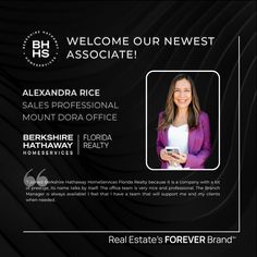 We are EXCITED to introduce our newest Sales Professional, Alexandra Rice to our team of associates in the @BHHSFloridaRealty - Mount Dora office! 🎉🎉

Join us in welcoming Alexandra, Your Forever Agent℠ to Real Estate's Forever Brand! Follow us at @BHHSFloridaRealty for more exciting company news!

Interested in joining one of the most influential and fastest-growing real estate networks in the world? Contact us today and see what the Berkshire Hathaway HomeServices name can do for your Real Estate career!

#BHHS #bhhsrealestate #mountdoraflorida #mountdorarealtor #mountdorarealestate #realestateforeverbrand #joinbhhs #foreveragent #foreverbrand #yourforeveragent #foreveryone

For You. For Life. For Everyone. Office Team, The Prestige, A Team