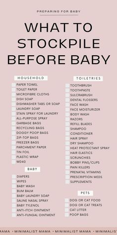 what to stockpile before baby