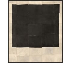 a black and white painting with squares on it