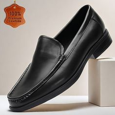 Category:Loafers  Slip-Ons; Upper Materials:Leather,Italian Full-Grain Cowhide; Lining Materials:Leather; Gender:Men's; Toe Shape:Round Toe; Outsole Materials:Rubber; Closure Type:Loafer; Function:Comfortable,Slip Resistant; Brand:TS; Listing Date:06/05/2024; 2024 Trends:Dress Loafers,Penny Loafers,Classic Loafers Semi-formal Slip-on Dress Shoes With Flat Heel, Slip-on Leather Shoes With Round Toe For Business Casual, Moc Toe Slip-on Leather Shoes For Office, Formal Leather Slip-ons For Fall, Flat Heel Leather Shoes For Spring Semi-formal, Flat Heel Leather Shoes For Semi-formal Spring Occasions, Spring Season Formal Slip-on Leather Shoes, Spring Semi-formal Leather Shoes With Flat Heel, Semi-formal Spring Leather Closed Toe Shoes