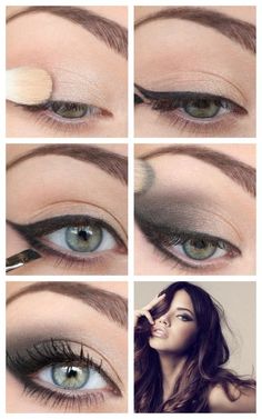 grüne augen schminken anleitung bilder dezent Seductive Eyes, Make Up Foundation, Smokey Eye Tutorial, Cat Eye Makeup, Eye Makeup Steps, Makijaż Smokey Eye, Makeup Step By Step, Makeup Hacks