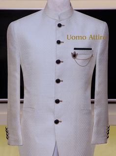 Simple & smart jamawar's prince coat Prince Coat With Shalwar Kameez, Formal Attire For Men, Prince Coat, Custom Made Suits, Business Wear, How To Make Buttons, Shalwar Kameez, Formal Attire, Wedding Outfit