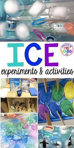 an ice experiment and activities for kids