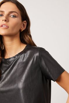 https://www.bailey44.com/collections/the-core-collection/products/haven-vegan-leather-top Gigi Hadid Style, Hadid Style, Sewing Inspiration, Leather Top, Phoenix, Vegan Leather, 404 Not Found, Cute Outfits, Not Found