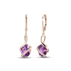 A sumptuous oval-cut amethyst is wrapped in swirls of romantic 10K rose gold in these gorgeous drop earrings for her. A ribbon of white lab-created sapphires adds extra sparkle. The earrings secure with lever backs. Elegant Amethyst Earrings, Sapphire Drop Earrings, Levian Jewelry, Mother Jewelry, Diamond Wedding Rings Sets, White Lab, Fabulous Jewelry, Engraved Jewelry, Gold Price