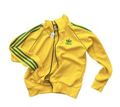 Yellow Adidas, Adidas Vintage, Adidas Track Jacket, Tracksuit Jacket, Minimal Outfit, Adidas Track, Vintage Hoodies, Cool Fits, Going Out Outfits