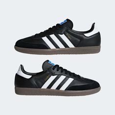 adidas Samba OG Shoes - Black | Unisex Lifestyle | adidas US Adidas Sneakers For Sports With Contrasting Heel, Adidas Leather Skate Shoes, Adidas Sneakers With Contrasting Heel Counter For Streetwear, Adidas Leather Sneakers For Skateboarding, Adidas Leather Skateboarding Sneakers, Adidas Suede Sneakers For Skateboarding, Adidas Suede Skate Shoes With Vulcanized Sole, Adidas Leather Skate Shoes With Round Toe, Sports Leather Skate Shoes With Contrasting Heel