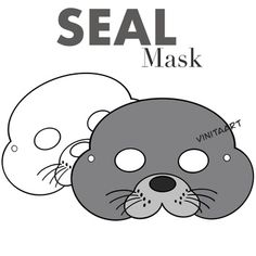 an animal mask with the word seal on it