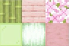 four different colored squares with flowers in them