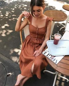 Linen Sundress, Fest Outfits, Gaun Fashion, Graduation Dresses, K Fashion, Linnet, White Dress Summer