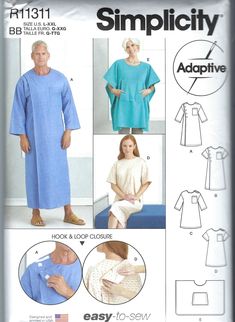 the sewing pattern for an easy to sew robe