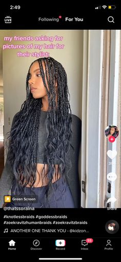 Zoe Kravitz Box Braids, Gabrielle Union Braids, Bohemian Braids Natural Hair, Loose Box Braids, Braided Hairstyles Goddess Braids, Wolf Cut Braids, Box Braids Bohemian, Hairstyles For Events, Moesha Braids