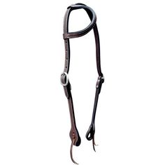 the bridle is made from brown leather