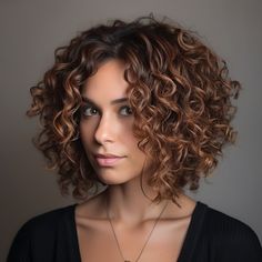 Caucasian Curly Hairstyles, Curly Hair Angled Bob, Short Layer Curly Hair, Shorter Curly Hairstyles, Type 2c Curly Hair Hairstyles, Curly Hair Cuts Short Layers, Curly Mid Length Hairstyles, Curly Italian Bob, Shoulder Length Natural Curly Hair