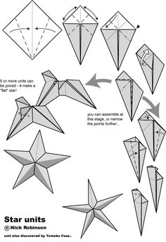 instructions to make an origami star