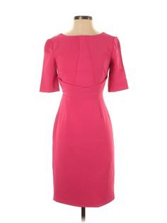 Toccin Cocktail Dress Size: 2 Pink Dresses - used. 100% POLYESTER, Sheath, Crew Neck, Solid, Knee Length, Short Sleeve | Toccin Cocktail Dress - Sheath: Pink Solid Dresses - Used - Size 2 Fitted Sheath Midi Dress Lined, Fitted Lined Midi Dress For Office, Lined Sheath Midi Dress For Formal Occasions, Formal Sheath Midi Dress Lined, Spring Office Dress With Lining, Spring Office Lined Dresses, Pink Cocktail, Pink Cocktail Dress, Pink Dresses