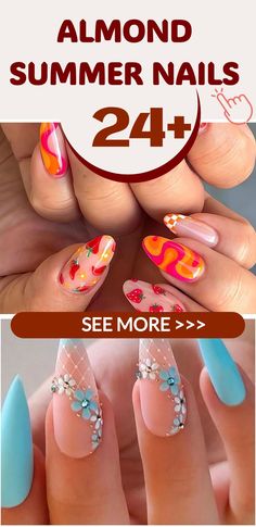 Get your nails ready for summer with the hottest trends of 2024! From vibrant neon shades and tropical designs to pastel hues and chic nail art, find the perfect summer nail ideas to make your manicure pop. Click to explore the best polishes and tools available on Amazon, read reviews, and shop your favorites. Shine bright this summer with stunning nails! 💖 #SummerNails #NailArt #2024Trends 🌸🛍️ Winter Almond Nails, Neon Coral Nails, Confident Personality, Almond Nails Designs Summer, Blue French Tips, Short Almond Nails, Rooftop Party