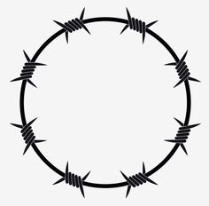 a circle with barbed wire around it