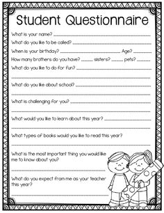 a student question sheet with two children