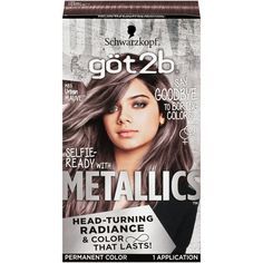 Say goodbye to boring colors! All eyes are on you with got2b Metallics permanent color. Boost your hair color with trendy metallic shades. Schwarzkopf got2b Metallic Hair Color offers a multi-dimensional look that delivers unique metallic radiance. Permanent hair color that lasts. Got2b Metallics hair dye works for all hair textures. This permanent hair color can be used on your natural hair, wigs, or extensions to express yourself! The lighter your natural or current hair color, the more metall Got2b Metallics, Metallic Hair Dye, Metallic Hair Color, Bob Hairs, Schwarzkopf Hair Color, Schwarzkopf Got2b, Mom Hair, Beauty Wishlist, Boring Hair