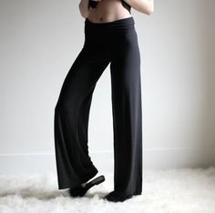 Bamboo Pants with Foldover Waistband, Wide Leg Pants, Pajama Pants, Bamboo Sleepwear, High Waist Pants, Natural Clothing, Made To Order Bamboo Pants, Tap Pants, Wide Leg Lounge Pants, Cropped Camisole, Natural Clothing, Bamboo Pajamas, Cotton Sleepwear, Jersey Pants, Organic Cotton Fabric